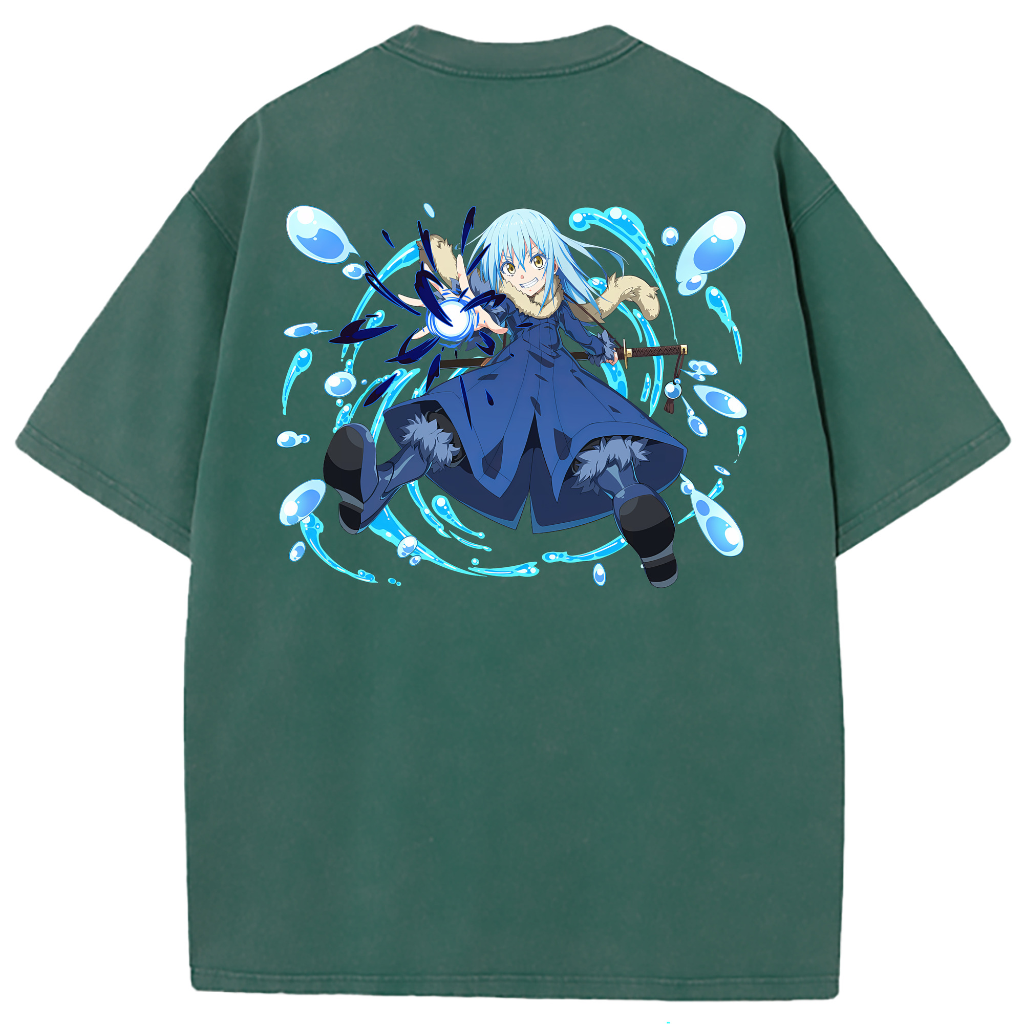 （画像用） 転スラ Regarding Reincarnated to Slime 綿100% ヴィンテージ風 半袖Tシャツ（背面プリント）